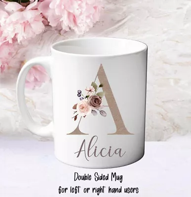 Personalised NAME & INITIAL Mug Custom Letter Alphabet BIRTHDAY GIFT For Him Her • £7.95