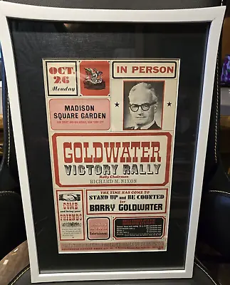 1964 Madison Square Garden Framed Goldwater VICTORY RALLY Poster 20x13x4 • $15.99