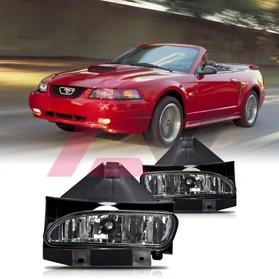 1999-2004 For Ford Mustang Smoke Lens Pair Bumper Fog Lights Replacement Lamps • $28.99