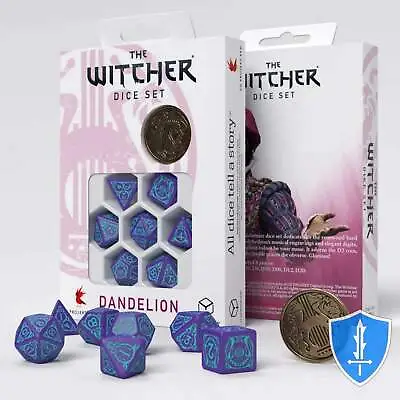Q-Workshop The Witcher Dandelion - Half A Century Of Poetry Dice Set (8) D&D RPG • $15