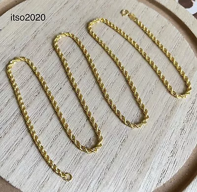 18K Au750 Solid Gold Rope Chain Necklace Men Women 22  • $380.88