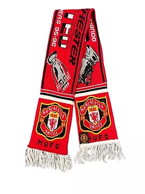 Official Manchester United Fc Football Scarf   Double Winners 95-96 K • £4.99