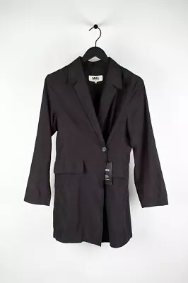 Maison Margiela MM6 Woman Dark Grey Long Blazer Jacket Size M H2782 • $179