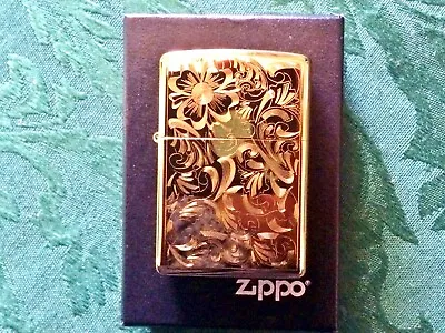 $90 • Buy Zippo Lighter - Gold Plated Regular Western Floral #361G