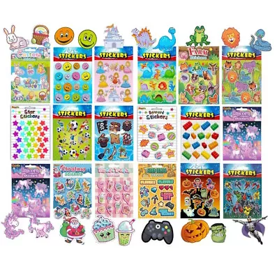 Sticker Sheets Party Bag Fillers Birthday Pinata Toy Loot Kids Girls Boys • £1.25