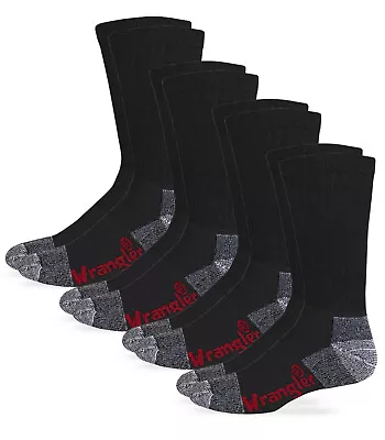 4 Pairs Wrangler Riggs Mens Steel Toe Boot Crew Cotton Cushion Work USA Socks • $19.99