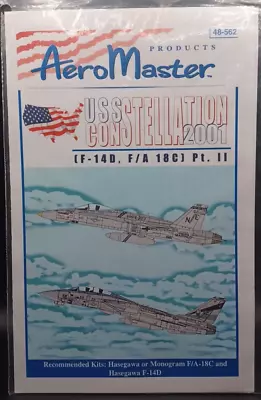AeroMaster | No. 48-562 | 1:48 F-14D USS Constellation 2001 Decals • $15
