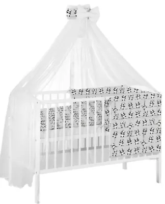 Baby Canopy Drape Mosquito Net With Ribbon ONLY COTBED/ COT Little Panda • £28.99