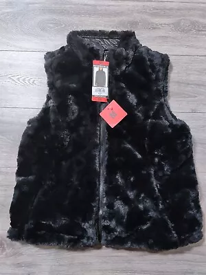 Nicole Miller Vest Adult Medium Black Reversible Warm Puffer Coat Womens • $22.99