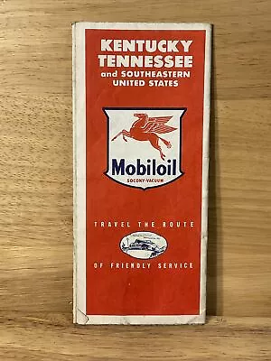 Vintage Mobilgas. Trip Map - Kentucky & Tennessee - Petroliana Advertising • $7
