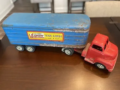 1950’s Vintage MAR Toys Hi-way Express Van Lines Tractor And Trailer • $169