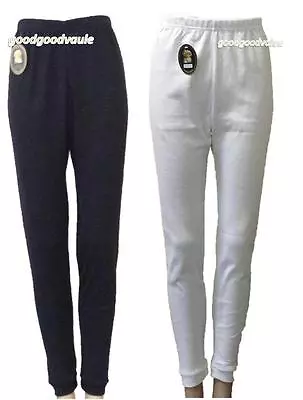Womens Wool Blend Thermal Long Johns /Pants Black Beige Underwear Size 10-22 • $16.99