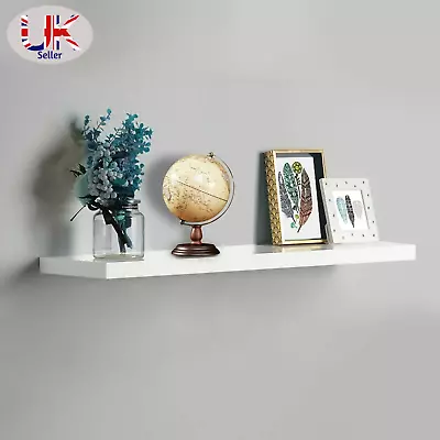 £9.99 • Buy High Gloss Wall Floating Shelf/Shelves White/Black/Grey Display Unit 