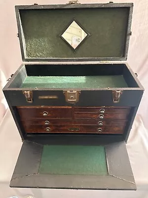 Vintage H. Gerstner And Sons Leatherette Machinists Tool Box With KEY • $51