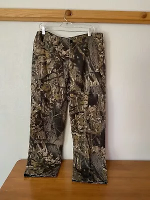 Columbia Mens Mossy Oak Break Up Camo Brown Cotton Cargo Hunting Pants 34 X 32 • $16