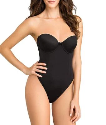 $42.50 • Buy Va Bien BLACK Strapless Low Back Slimming Bodysuit, US 38B, UK 38B