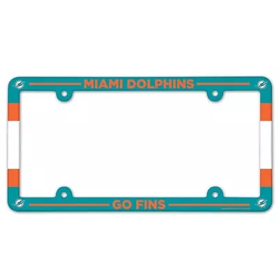 Miami Dolphins Wincraft GO FINS NFL Poly License Plate Frame • $12.99