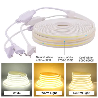 240V 220V Cob Led Strip Light 360Leds/M IP67 Waterproof Rope Tape Flexibele Lamp • $10.76