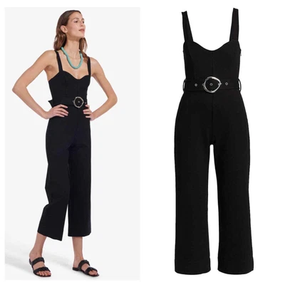 $149 • Buy Staud Black Umbria Belted Jumpsuit Size XS