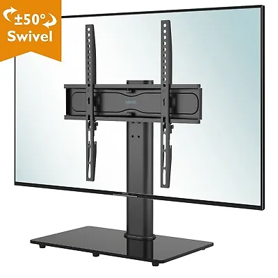 Table Top Pedestal TV Stand For 26-55  LCD/LED/Plasma Swivel Height Adjustable • £19.99