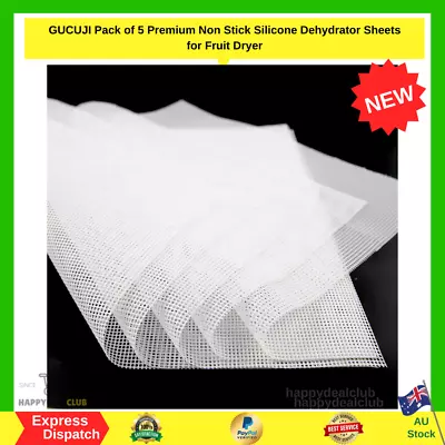 Pack Of 5 Premium Non Stick Silicone Dehydrator Sheets For Fruit Dryer New • $19.99