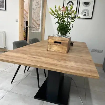 Dining Kitchen Table Walnut And Black Extending 160-200cm Leg Seats 6-10-12 Masy • £332.90