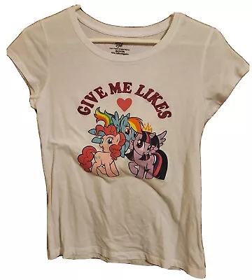 Girls T-Shirt MY LITTLE PONY White GIVE ME LIKES Rainbow Pinkie Twilight Size XL • $12