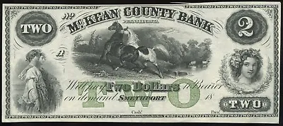 Smethport Pennsylvania McKean County Bank $2 Remainder (ca. 1860s) • $250
