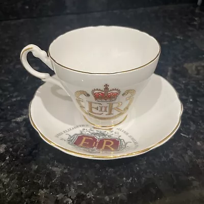 £15 • Buy Beautiful Fine Bone China Queen Elizabeth II Silver Jubilee Cup& Saucer 1977