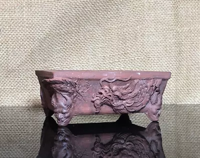 Dragon Sculpture Bonsai Pot Ceramic 4 Legs Sculpture Hanya Oni Size 4.5  • $105