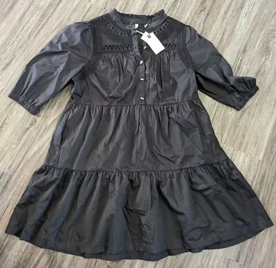 Matilda Jane Good Hart Women's Midnight Sky Button Front Tiered Dress Size Small • $29.99