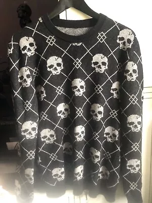 Goth Cashmere Sweater Men’s Medium Skulls • $30.50