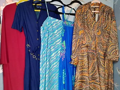 Bundle Of 5 Vintage Dresses Job Lot 1950s- 80s Midi Dresses Vintage Clothes • £15