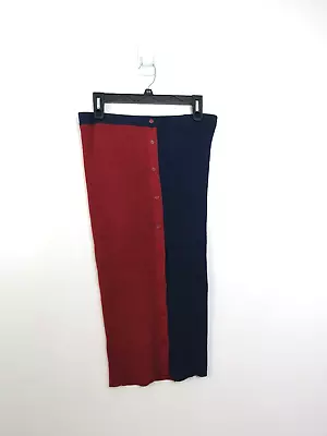 $50 • Buy STAUD Large Ribbed Colorblock Midi Pencil Skirt Button Front NEW