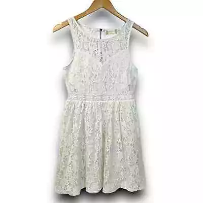 Altard State White Lace Sleeveless Fit And Flare Dress Scoop Neck Size Medium • $20