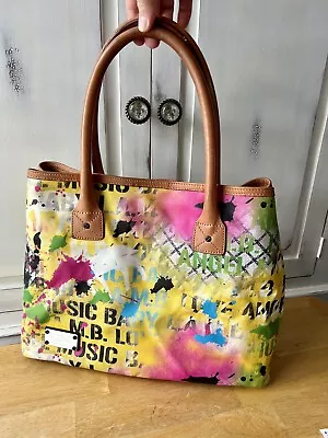 L.A.M.B. Gwen Stefani Handbag Tote Graffiti Paint Purse Double Handle Leather • $140