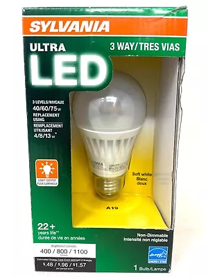 Sylvania ULTRA LED 40/60/75W 3-Way Soft White A19 E26 Wet Rated 120V Light Bulb • $14.99