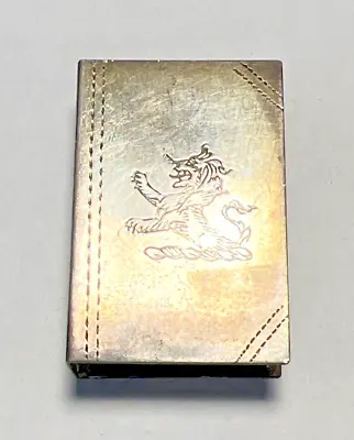Vintage Sterling Silver Match Box Engraved Lion • $19