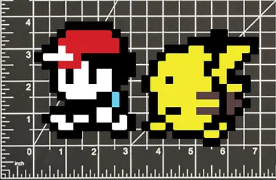 Pikachu With Ash POKEMON STICKER DECAL -8 Bit- 4 Different Sizes • $2.99
