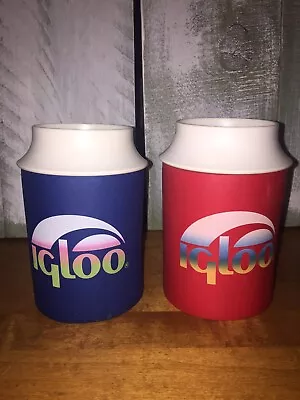 Vintage IGLOO Can Cooler Koozie Beer Beverage Holder Coozie 80’s USA Lot Of 2 • $11.19