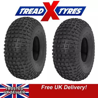 Pair Of 22x11.00-8 Knobby ATV Tyre Quad Trailer Tyre 22 11 8 4ply Heavy Duty   • £101.99