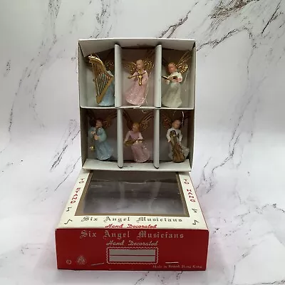Vintage Six Angel Musicians Hand Decorated In Original Box. Angels 2” H • $17.95