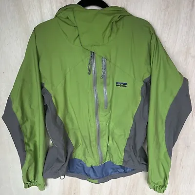 PATAGONIA Mens Size Medium Lime Green Dimension Jacket Hooded Softshell Snorkel • $31.97