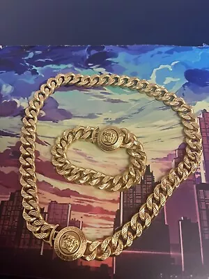 Versace Medusa Big Chunky Chain Necklace And Bracelet • $550