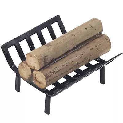 Simulation Firewood Rack Metal Miniature Log Basket Holder Black • £6.86