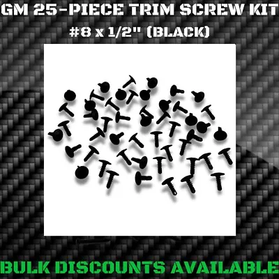 1964-1983 Malibu T-Top Weatherstrip Retainer Exterior Molding Trim Screws BLACK • $15.96