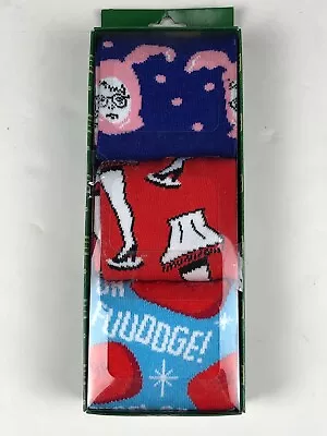 A Christmas Story Crew Socks 3 Pair Pack Men's Shoe Size 8 To 12 Christmas • $10.17