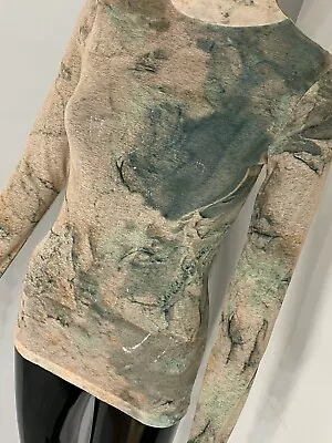 Vintage Women's Multicolor Mesh Long Sleeve Turtleneck Top Gaultier Style • $60