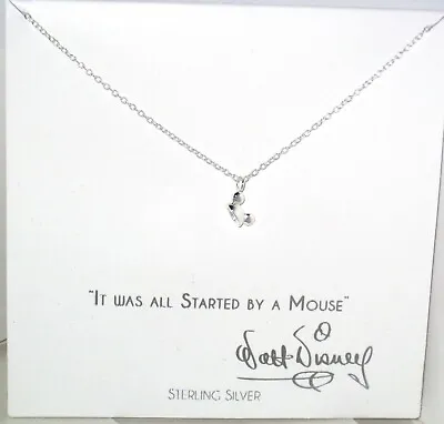 .925 Silver Mickey  IT WAS ALL STARTED BY A MOUSE  Dainty Necklace Disney Park • $19.95