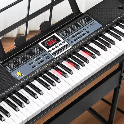 61 Key Electronic Piano Keyboard Full Size Electric Digital Keyboard Lighted LCD • $95.95